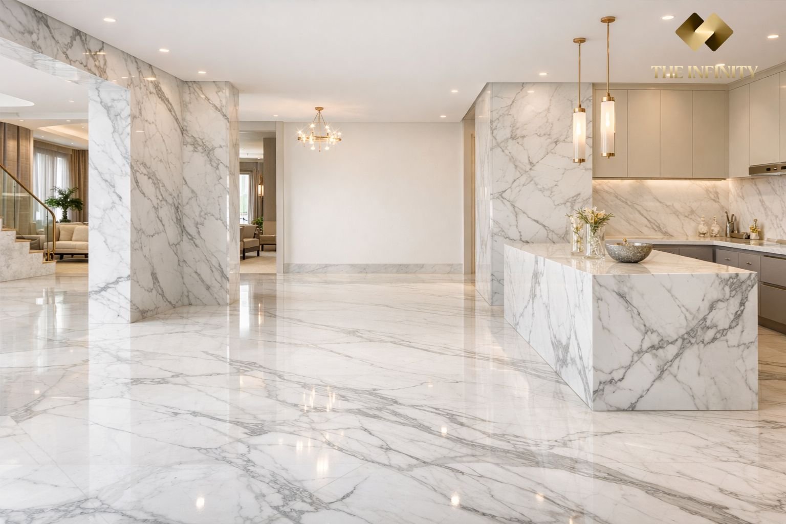 White Marble with Character: From Subtle to Dramatic