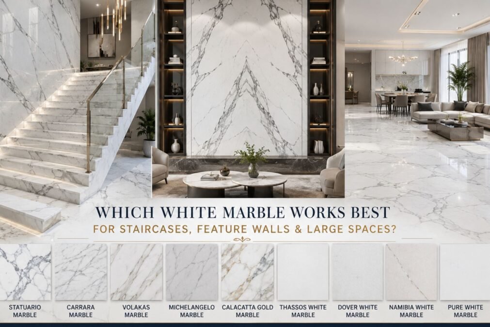 Which White Marble Works Best for Staircases, Feature Walls and Large Spaces?