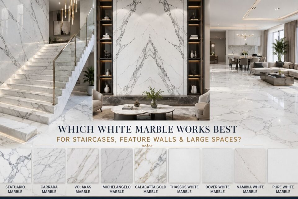 Which White Marble Works Best for Staircases, Feature Walls and Large Spaces?