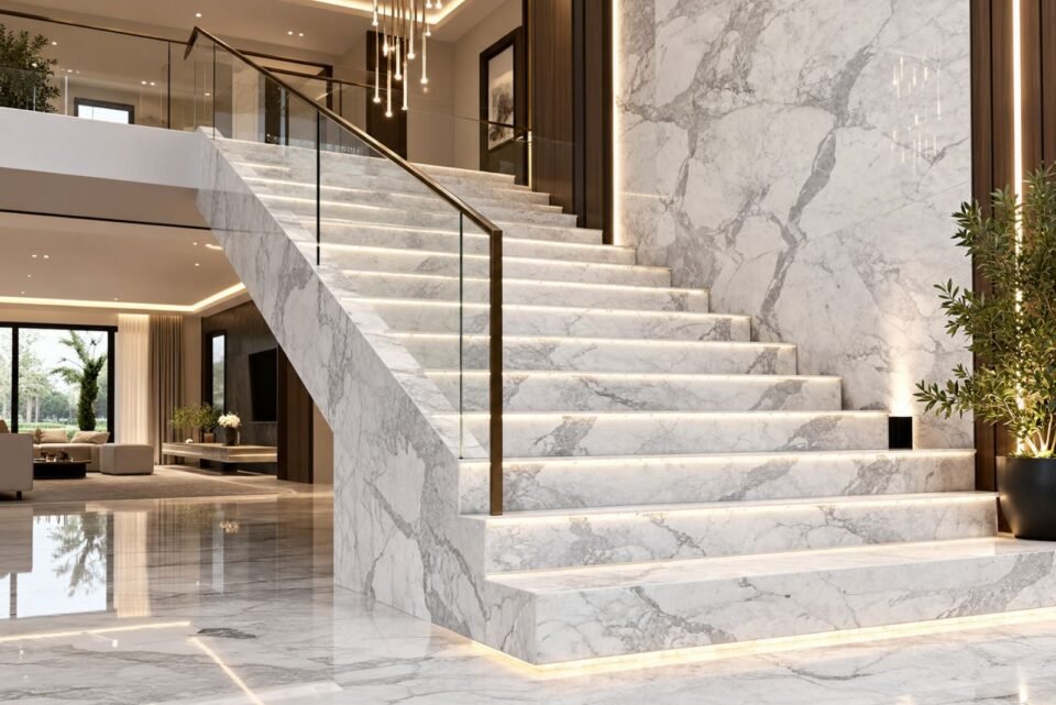 Best White Marble Options for Luxury Staircases and Feature Steps