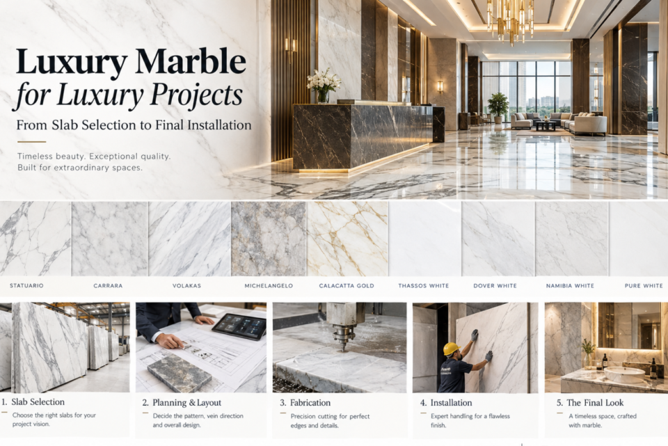 Luxury Marble for Luxury Projects | Slab Selection & Installation