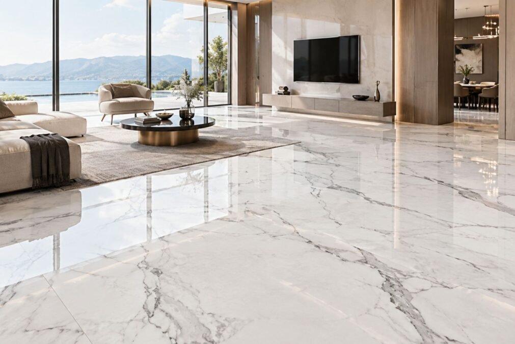 White Marble Flooring: How Slab Layout Can Change the Look of an Entire Room White Marble Flooring Layout Ideas